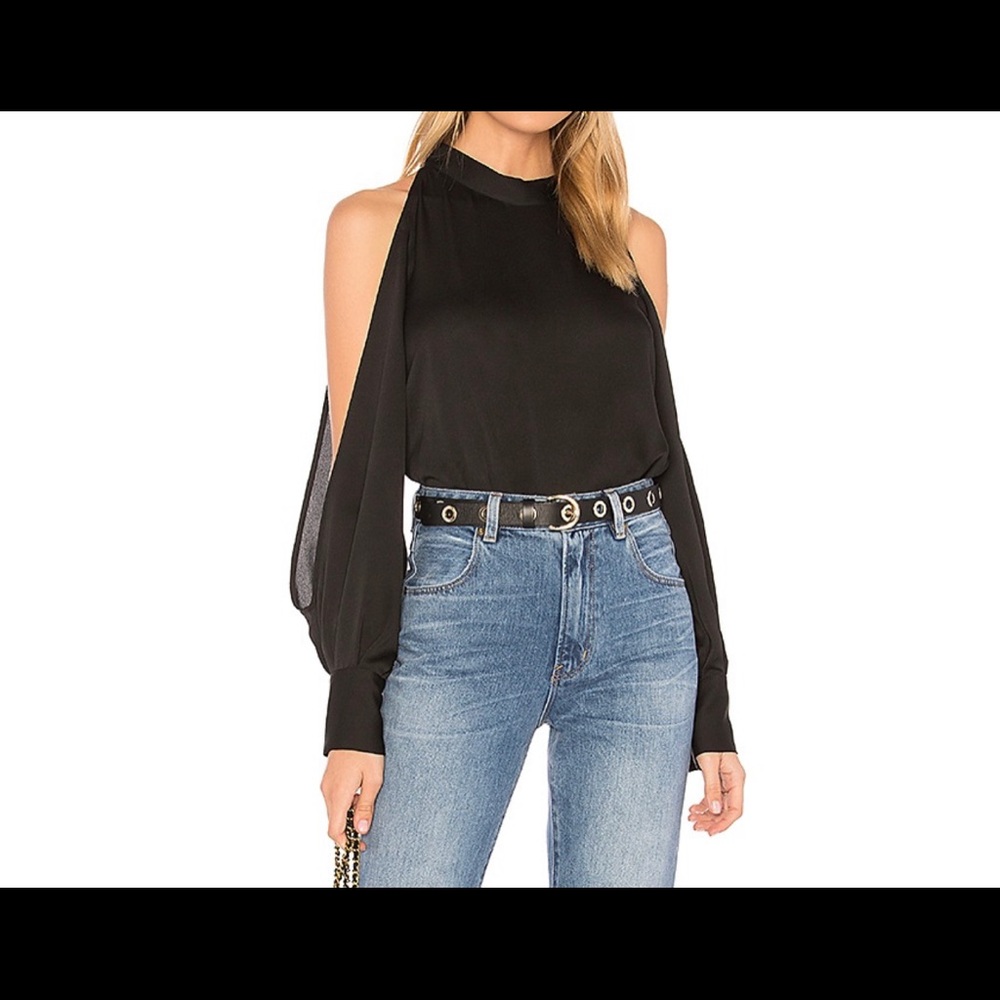 NWT   1.STATE Cold Shoulder Blouse in Rich Black - Picture 2 of 6